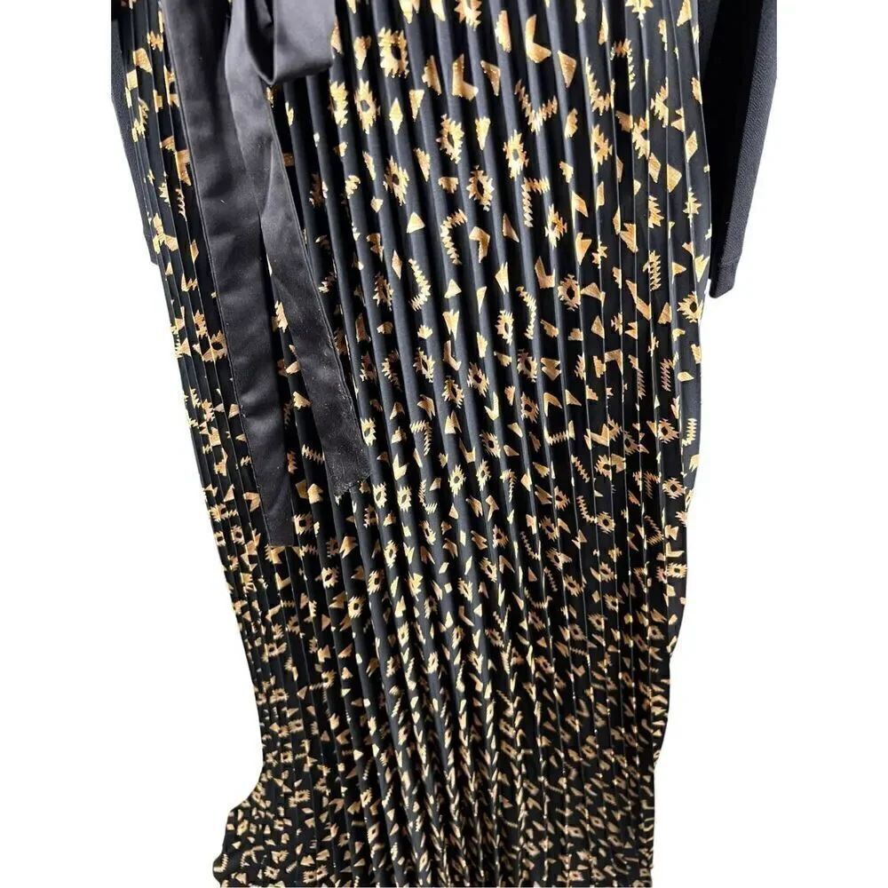 Lularoe Deanne Elegant Wrap Gold & Black Belted Maxi Cocktail Dress Size Medium - Picture 3 of 6